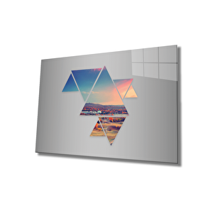 Geometrik Mimari Cam Tablo 50x70 cm