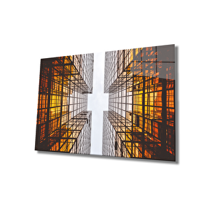 Geometrik Mimari Cam Tablo 36x23 cm