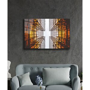 Geometrik Mimari Cam Tablo 36x23 cm