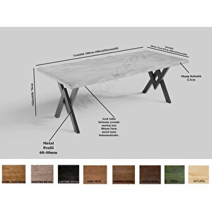Vinne Doğal Ahşap Yemek Masası 85x270 cm