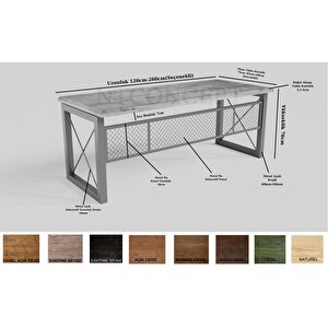 Truva Masif Ağaç Ofis Ve Çalışma Masası 85x240 cm