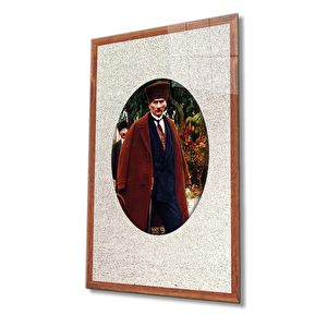 Çerçeveli Atatürk Cam Tablo 36x23 cm