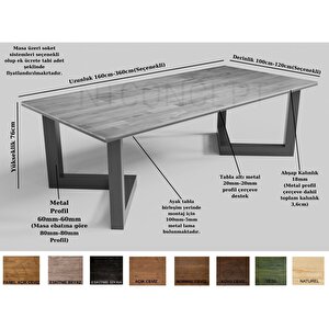 Simra Masif Ahşap Toplantı Masası 120x240 cm