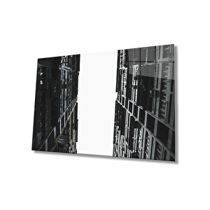 Siyah Beyazaşağıdan Yukarıdoğru Geometrik 36x23 cm