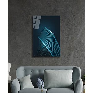 Geometrik Mimari Cam Tablo 36x23 cm