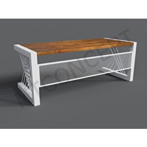 Alfa Açık Ceviz Renk Masif Ağaç Ofis Ve Çalışma Masası 85x200 cm