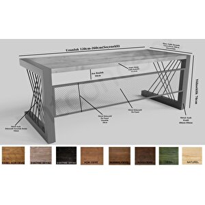 Alfa Açık Ceviz Renk Masif Ağaç Ofis Ve Çalışma Masası 100x260 cm