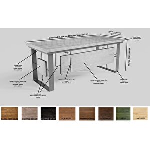 Shi Masif Ağaç Ofis Ve Çalışma Masası 75x150 cm