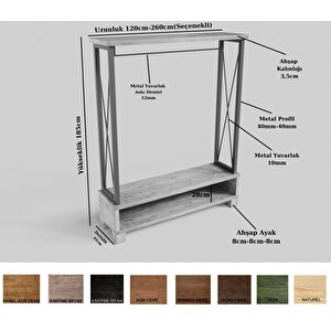 Avazi Masif Ahşap Vestiyer 120 cm