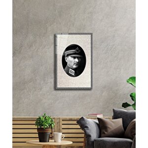 Çerçeveli Atatürk Cam Tablo 36x23 cm