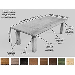 Wood Masif Ahşap Toplantı Masası 120x300 cm