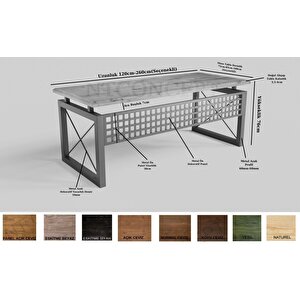 Pena Masif Ağaç Ofis Ve Çalışma Masası 100x260 cm
