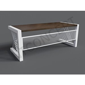 Alfa Koyu Ceviz Renk Masif Ağaç Ofis Ve Çalışma Masası 85x260 cm