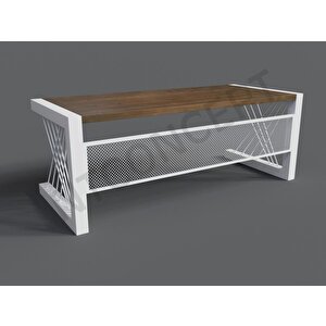 Alfa Normal Ceviz Renk Masif Ağaç Ofis Ve Çalışma Masası 85x200 cm