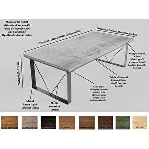 Myra Masif Ahşap Toplantı Masası 120x360 cm