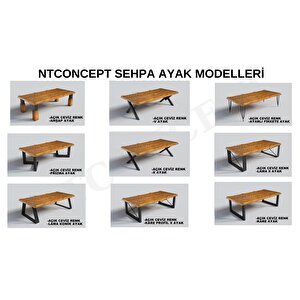 Sui V Ayak Masif Ahşap Sehpa