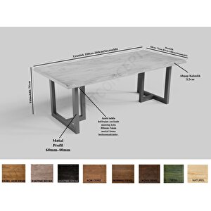 Vinne M3 Doğal Ahşap Yemek Masası 85x200 cm