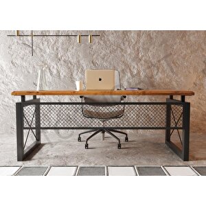 Mar Masif Ağaç Ofis V Çalışma Masası 75x230 cm