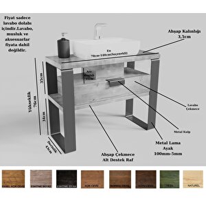 İpek Masif Ahşap Lavabo Dolabı Hilton - 70 Cm