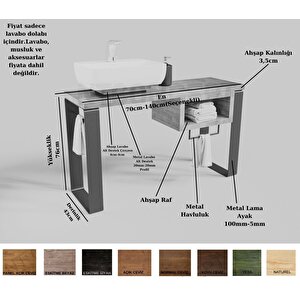 Sin Masif Ahşap Lavabo Dolabı Hilton - 130 Cm