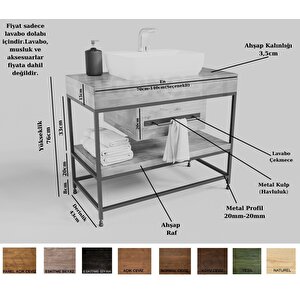 Lia Masif Ahşap Lavabo Dolabı Hilton - 100 Cm