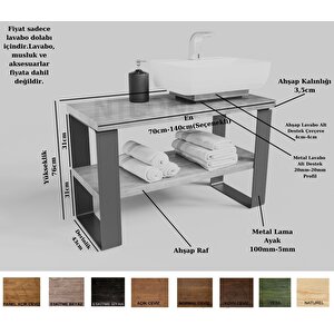 Sien Masif Ahşap Lavabo Dolabı Hilton - 80 Cm