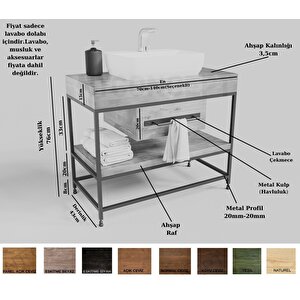 Lia Masif Ahşap Lavabo Dolabı Hilton - 120 Cm