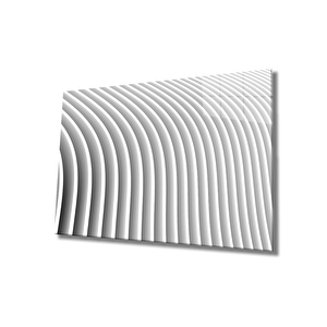 Beyaz Geometrik Mimari Cam Tablo 36x23 cm