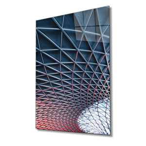 Geometrik Mimari Cam Tablo 110x70 cm