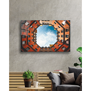 Geometrik Şekilli Turuncu Binatablo 50x70 cm