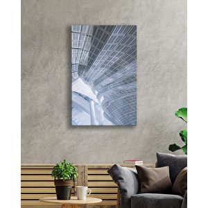 Beyaz Geometrik Mimari Cam Tablowhite 50x70 cm