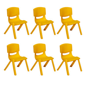 Junior 6 Adet Ergonomik Konforlu Anaokulu Kreş Çocuk Sandalyesi - Sarı
