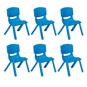 Junior 6 Adet Ergonomik Konforlu Anaokulu Kreş Çocuk Sandalyesi - Mavi