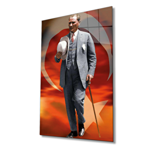 Atatürk Cam Tablo 36x23 cm