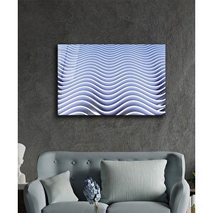 Beyaz Geometrik Mimari Cam Tablo 50x70 cm