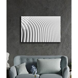 Beyaz Geometrik Mimari Cam Tablo 50x70 cm