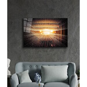 Geometrik Mimari Cam Tablo 110x70 cm