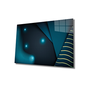 Geometrik Mimari Cam Tablo 36x23 cm