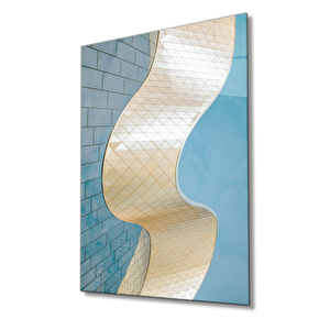 Geometrik Mimari Cam Tablo 36x23 cm