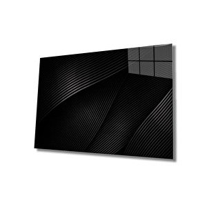 Siyah Geometrik Mimari Cam Tablo 36x23 cm