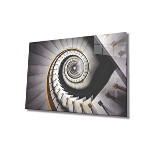 Geometrik Merdiven Mimari Cam Tablo Stairs 50x70 cm