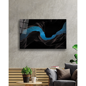 Siyah Mavi Geometrik Tabloblack Blue 36x23 cm