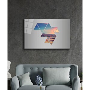 Geometrik Mimari Cam Tablo 36x23 cm