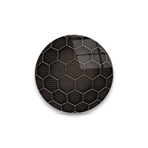 Altıgen Geometrik Şekil Yuvarlak Cam Tablo 30x30 cm