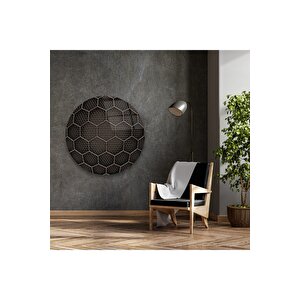 Altıgen Geometrik Şekil Yuvarlak Cam Tablo 30x30 cm