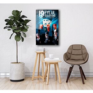 Atatürk Ve Gaziler Cam Tablo 50x70 cm