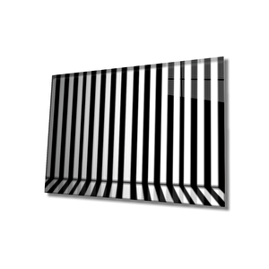 Black And White Geometrik Mimari Cam Tablo