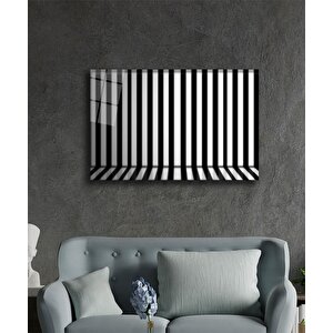 Black And White Geometrik Mimari Cam Tablo
