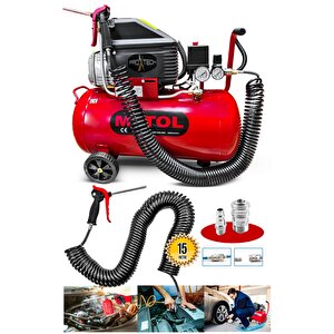 En Çok Tercih Edilen 2hp 50 Litre 8bar Boya ,lastik Hava Kompresörü 15mt Spiral Hortum Stoper Kit