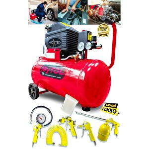 2hp 50 Lt Full Paket Ençok Tercih Edilen Hava Kompresörü Boya,lastik,mazot Temizleme 5pcs Havalı Kit